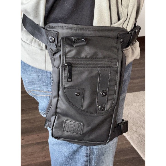 Drop Leg Bag | Faux Leather Black | unisex OS - Picture 5 of 12